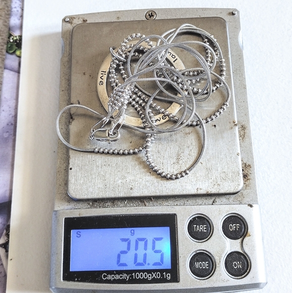 Vintage 925 Sterling Silver Live Laugh Love Circle Multi Chain Necklace Karibou - Picture 9 of 9